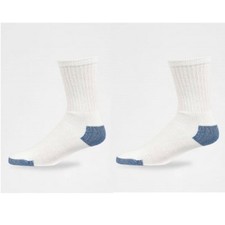 5 100 Dozens Wholesale Lots Men Sports Cotton Crew Socks White/Blue 9-11 10-13