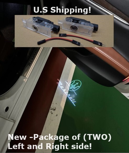 2PC LED DOOR SHADOW WELCOME PROJECTOR LIGHTS FITS MASERATI GHIBLI U.S. SHIPPING.