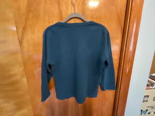 Women's Avalin Teal V-Neck Waffle Weave Top -Small - Picture 3 of 4