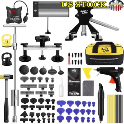 112pcs Car Dent Removal Kit Paintless Repair Slide Hammer Glue Gun Hail Damage