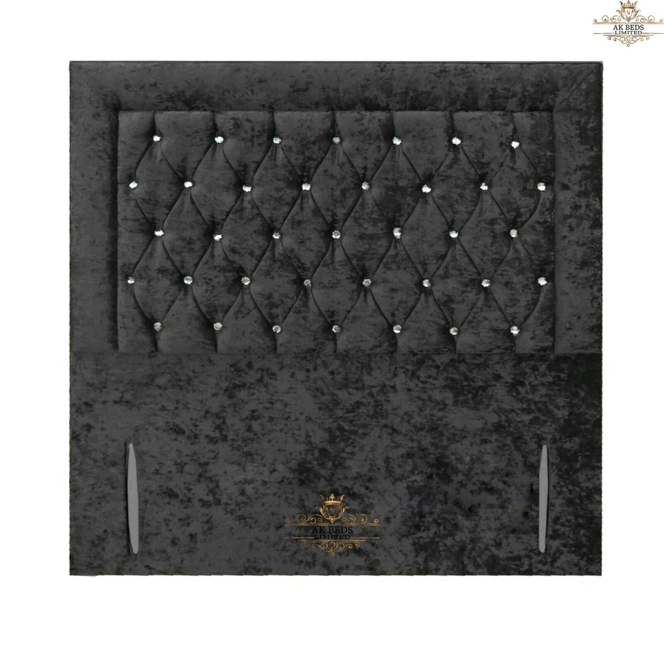 AK BEDS LIMITED Chesterfield Bumper Crushed Velvet 54" Floor Standing Bed Headboard