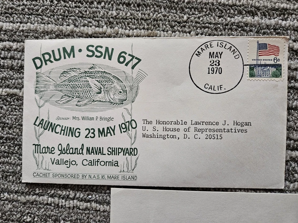 Launching DRUM SSN677 1970 Cover Sent To U.S. House Of Representatives - Image 2 of 4