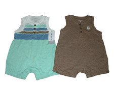 Carter's Baby Boy Outfits Summer Shorts Romper 2-Pack Size 3M 3 Months 0-3 m NWT