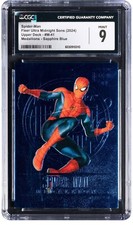 Spider-Man 2023 Fleer Ultra Midnight Sons Medallions Sapphire Blue Card M-41 CGC