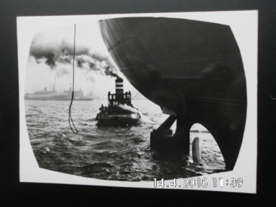 Rotterdam - Wereldhaven - Als de tros - s/w Ansichtskarte Schiff Hafen - ca60erJ