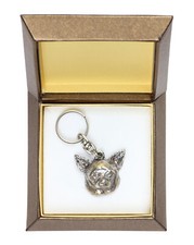 Chihuahua Short-Haired - Silver-Plated Pendant With A Dog In A Decorative B