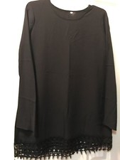 Black Dress with Lace Trim Size Medium