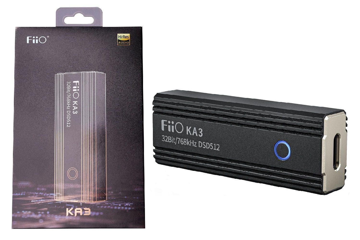 FiiO KA3 USB DAC and Headphone Amplifier (3.5mm+4.4mm Dual Output; USB-C/  USB-A)