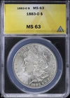 1883-O $1 Morgan Silver Dollar ANACS MS 63 | Uncirculated UNC
