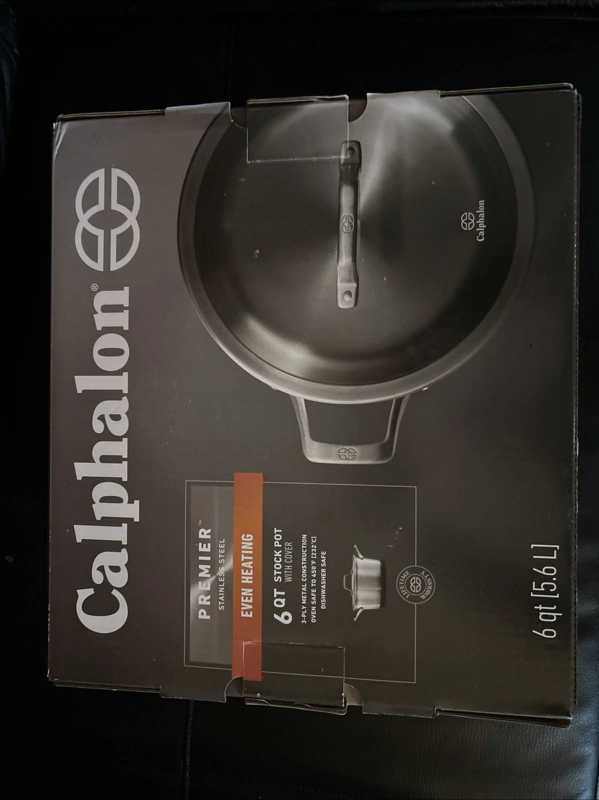 Calphalon Premier Stainless Steel 6-Qt Stock Pot with Lid
