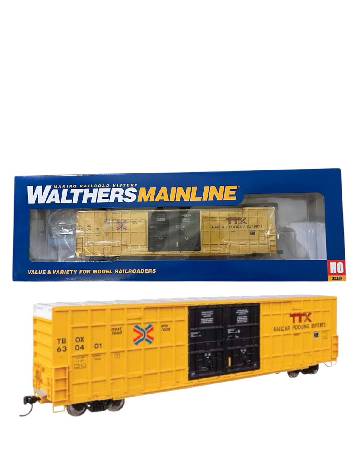 Walthers 910-3120 HO 60' High-Cube Plate F Horizontal Post Boxcar TTX 630401