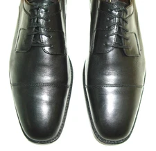 Sz 9 JOHNSTON & MURPHY Men's Black Leather  Cap Toe Dress Shoes Derby WATERPROOF