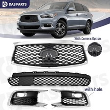 4pc For 2016-2020 Infiniti Qx60 Front Bumper Upper Lower Grille Fog Light Covers 4pc For 2016-2020 Infiniti Qx60 Front Bumper Upper Lower Grille Fog Light Covers