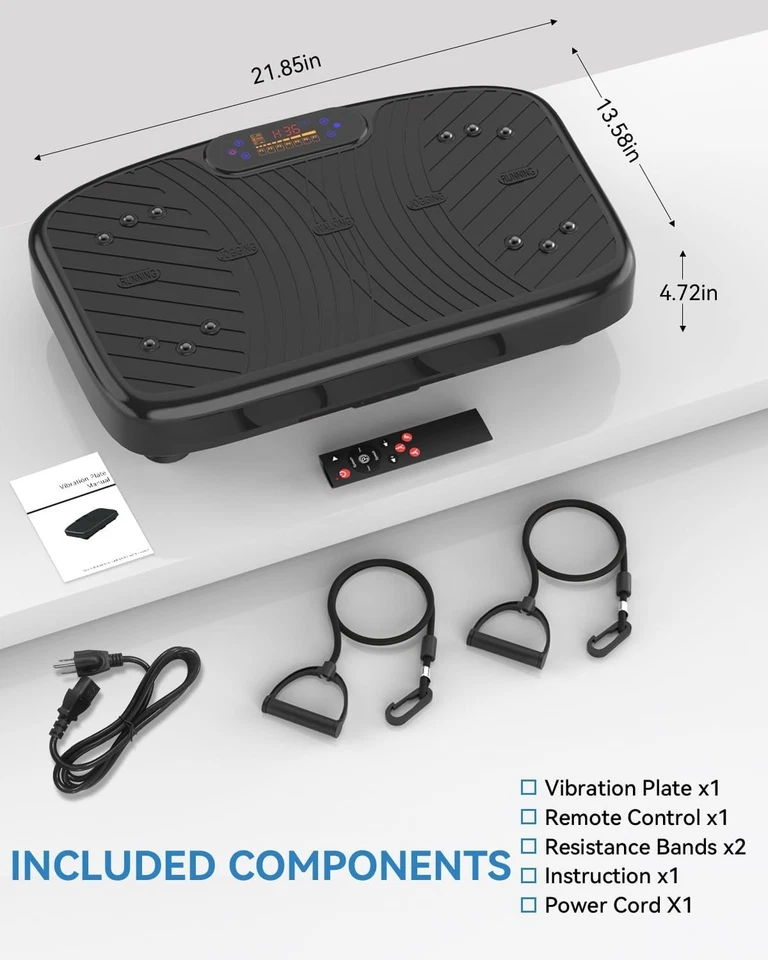 Vibration Plate Exercise Machine 200 Speed Fitness Platform 450Lbs Max - Image 2 of 4