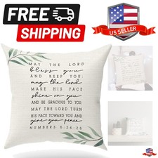 Bible Verse Throw Pillow Cover, Blessing Gift, Scripture Art, Scripture Sayin...