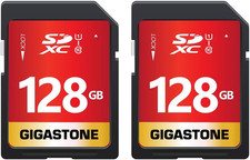 128GB SD Card 2-Pack UHS-I U1 Class 10 SDXC Memory Card High Speed Full HD Video