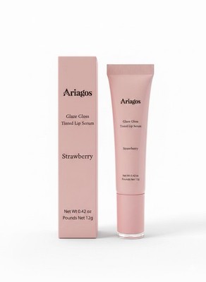 Ariagos Glaze Gloss Tinted Lip Serum Strawberry | $25 MSRP | NIB