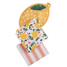 New Lemon Tea Towel Pot Holder Set 4pc Spring Summer Kitchen Essentials