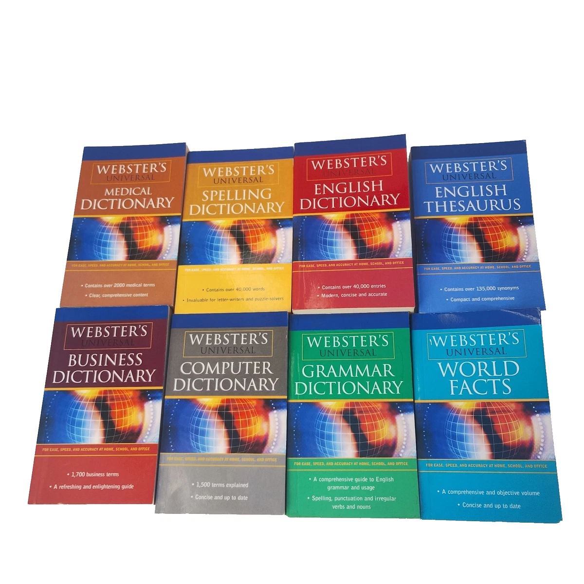 Webster's Universal Pocket Reference Books x8 Business Medical Dictionary Facts