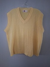 Vintage Kings Road Shop Women's Sleeveless Yellow Sweater Vest Size XL Sears