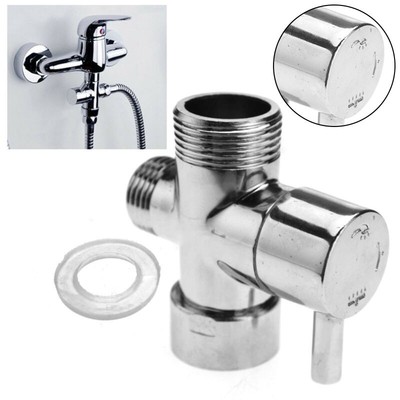 1/2 3/4 Chrom 3-Port T-Adapter Duschkopf Umschaltventil für Badewannenarmatur