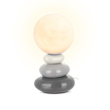 Lampada da tavola Luna ceramica con filo grigio