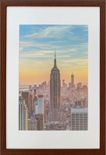 Frame Amo 16x24 Walnut Brown Picture Frame with 11.5x17.5 White Mat Opening for