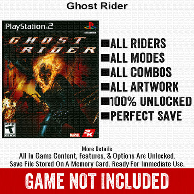 Ghost Rider 100% PS2 Memory Card All CHEATS ITEMS