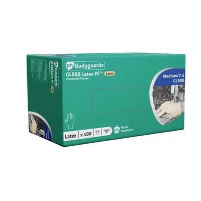 Latex Einweghandschuhe puderfrei 100er Box AQL 4.0 strukturiertes Naturlatex