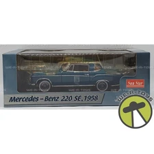Sun Star Mercedes Benz 220 SE 1958 Blue 1:18 Metal Die-Cast Vehicle Item No 3561
