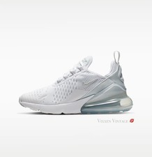NIKE '943345-103 AIR MAX 270 BIG KIDS' SHOES' WHITE/METALLIC SILVER/WHITE 132