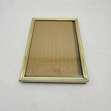 VINTAGE Picture Photo Frame 5  X 7  Brass Gold Metal Ornate Standing Etched