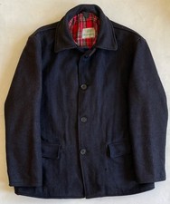 Vtg 1960s 70s Men’s Donkey Jacket Tartan Lining Melton Wool Workwear Chore