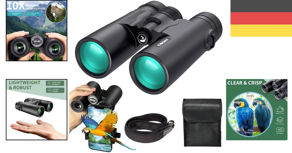 10x42 HD Fernglas mit Smartphone-Adapter - Klarheit in der Natur - Bild 2 von 4