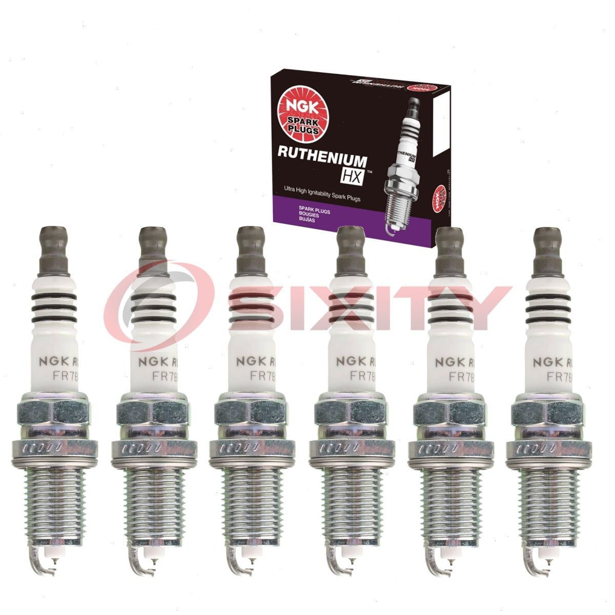 6 pc NGK Ruthenium HX Spark Plugs for 1996-2004 Isuzu Rodeo 3.2L V6 Ignition en