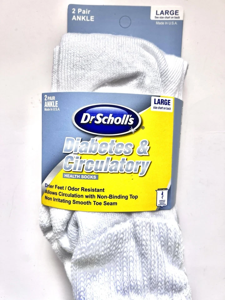 Calcetines tobilleros circulatorios Dr Scholls para diabetes hombre-mujer talla 7-12 grandes 2 pares Foto 2 de 4