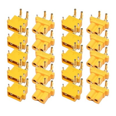 10 Paar XT30PW ESC-Motor-Platinenstecker, Bananenstecker, Golden, Weiblich,7402