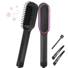 Negative Ions Hair Straightener Brush Black Rose Red anti Scald anti Heat Damage