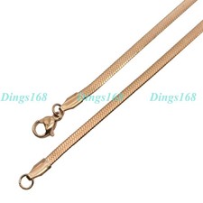 Unisex Real 18K Rose Gold Filled 22 inch 3 mm Italian Herringbone Chain Necklace