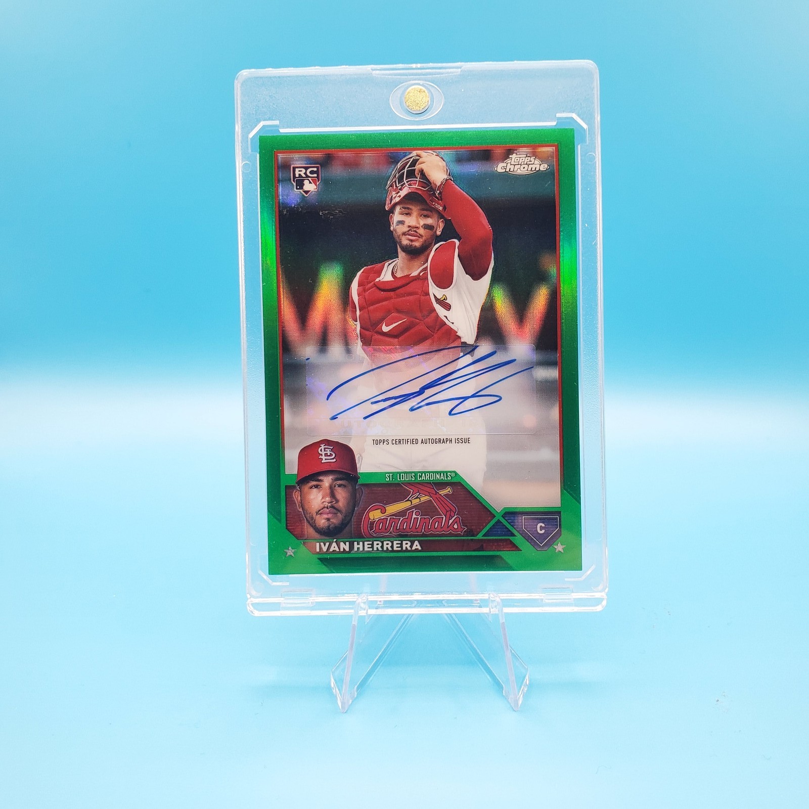 2023 Topps Chrome Update Series Ivan Herrera RC Auto Green Refractor /99