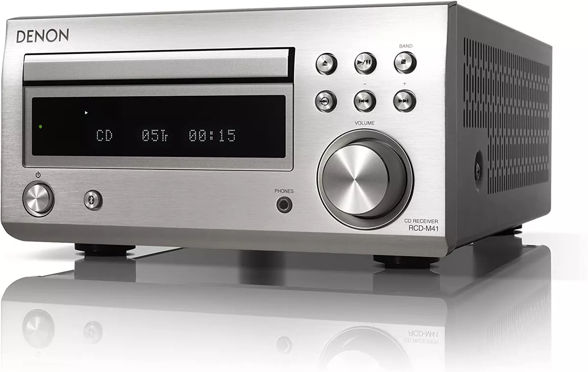 Denon RCD-M41 Radio/Discrete Power Amplifier/Bluetooth/CD UPS Silver, Black New