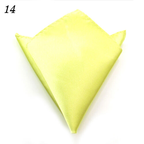 Men's Party Suit Pocket Square Solid Smooth Handkerchief Kerchief Towel Hanky US - Picture 26 of 41