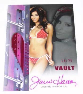 2012 Benchwarmer JAIME HAMMER Vault #22 Pink Foil Autograph/25 PLAYBOY Penthouse