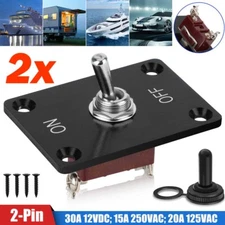 2X Toggle SWITCH ON/OFF Heavy Duty 15A 250V SPST 2 Terminal Car Boat Waterproof