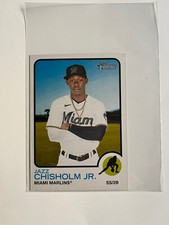 2022 Topps Heritage Jazz Chisholm Oversized Base 1973 Jumbo Box Topper #OB-JC