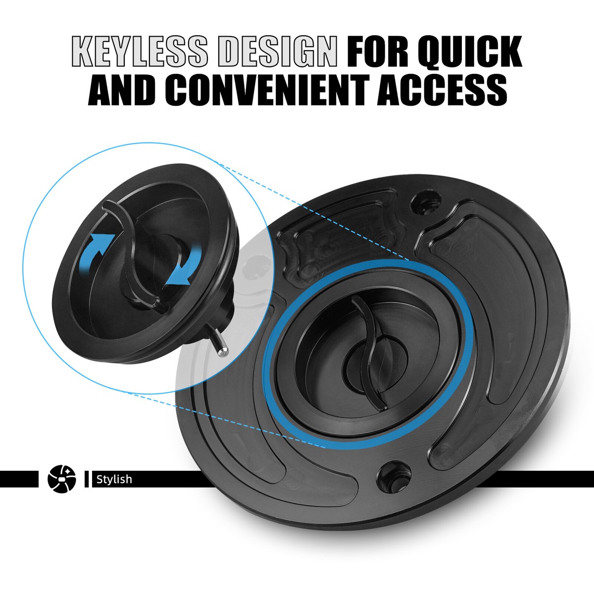 Aluminum Fuel Tank Cap With Rubber Seal For Kawasaki ZX-6R ZX-6RR