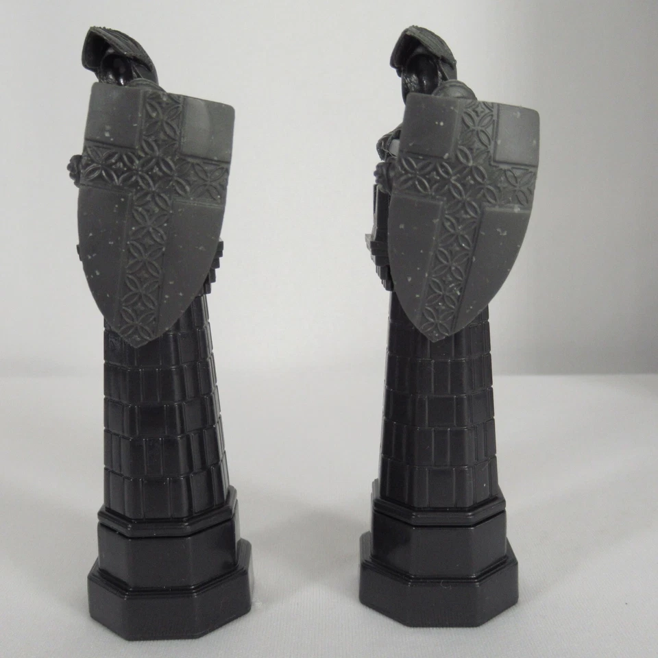Harry Potter Wizard Chess Replacement Pieces 2 Black Speckled Rooks 2002 - Image 3 of 4