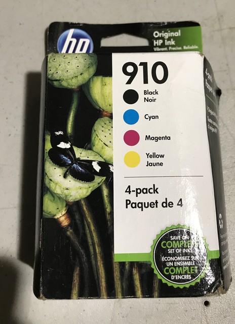 HP 3JB41AN 910XL/910 4 Pieces Ink Cartidges - Black/Cyan/Magenta/Yellow for sale online | eBay