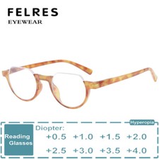 Men Women Half Frame Oval Anti Blue Light Reading Glasses Retro Fashion Glasses