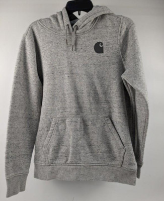 Carhartt Hoodie Womens Medium Relaxed Fit Sweatshirt Gray Speckled Pullover M